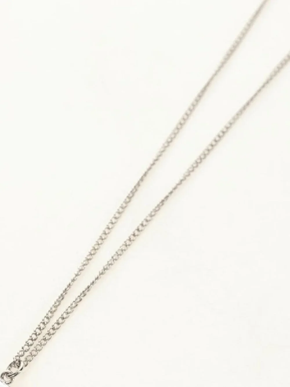 CHANEL COCO Mark Cat Necklace metal Silver CC Auth 184248M